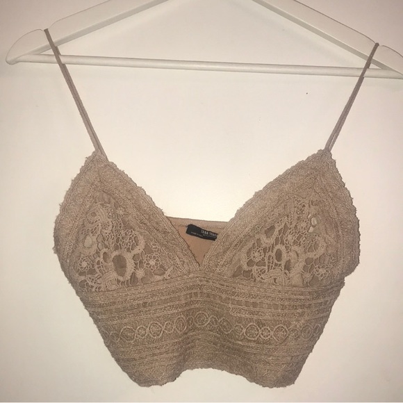 Zara Tops Zara Trf Bralette With Lace Overall Poshmark